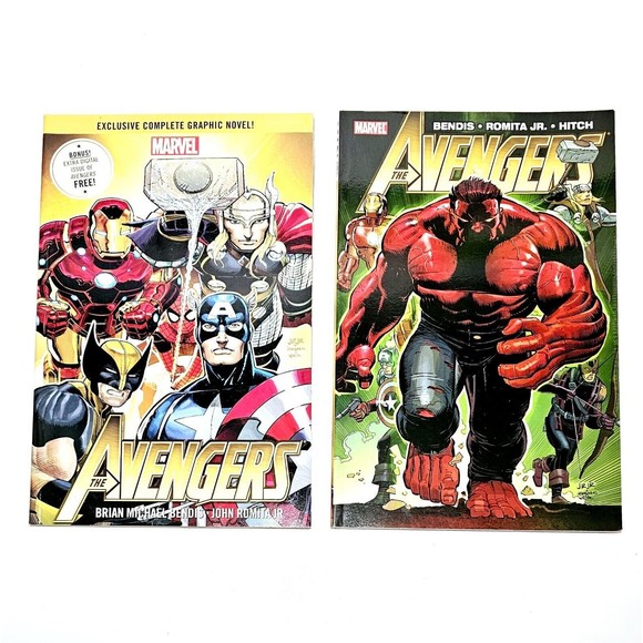 Avengers 1 & 2 TPB Newstand  Bendis Romita Jr Hitch Marvel New Unread *Read* - Picture 9 of 9